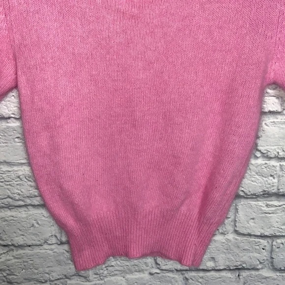 VINTAGE Bonwit Teller Barbie Pink Cropped Wool Sweater size Small - Picture 4 of 15
